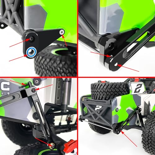 Aluminum Alloy Rear Anti Swing Rod & Stabilizer Bar Set | Upgrade Parts, For 1/10 Losi Hammer Rey U4, RC Crawler Car