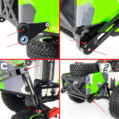 Aluminum Alloy Rear Anti Swing Rod & Stabilizer Bar Set | Upgrade Parts, For 1/10 Losi Hammer Rey U4, RC Crawler Car