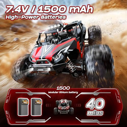 RC Cars 1/14 Brushless RC Car for Adults&Boys, Full Roll-Cage Frame, 4WD Fast Max 42mph, Remote Control RC Trucks for adults with Two 2S LiPo Batteries and Two sets of tires, Compatible with 3S LiPo