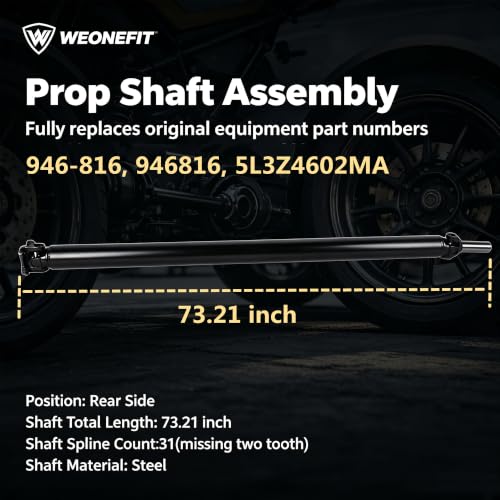 73.15 Inch Rear Steel Driveshaft Assembly Prop Shaft, Replacement for 2004-2008 Ford F-150 4.6L 5.4L, Replace OE# 946-816 5L3Z4602MA - size: 946-816