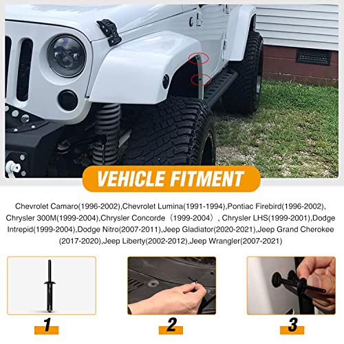 GOOACC 50Pcs 1/4" Hole Nylon Blind Rivets Fender Flare Bumper Door | Trim Plastic Rivet Retainer Compatible with Chrysler 6501559, 6506007AA GM 10184895 Ford N803862-S - color: 50Pcs 1/4" Hole Retainer