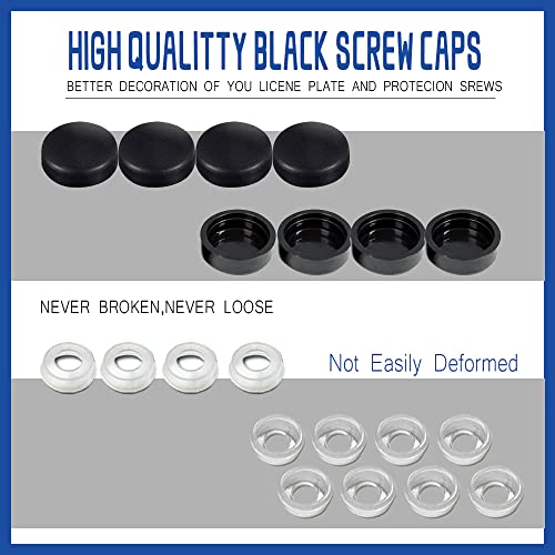 8PCS Anti Theft License Plate Screws Kit, Tamper Resistant Mounting Hardware, Stainless Steel License Car Plate Screws Set for Front Rear Tag Frame Holder