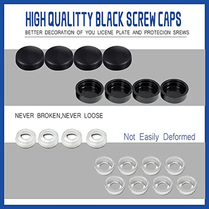 8PCS Anti Theft License Plate Screws Kit, Tamper Resistant Mounting Hardware, Stainless Steel License Car Plate Screws Set for Front Rear Tag Frame Holder