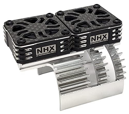 NHX RC 1/8 Twin Cyclone Alum HV Cooling Fan Cover 28000RPM Motor Heatsink Silver