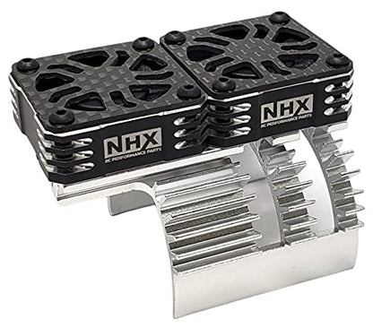 NHX RC 1/8 Twin Cyclone Alum HV Cooling Fan Cover 28000RPM Motor Heatsink Silver