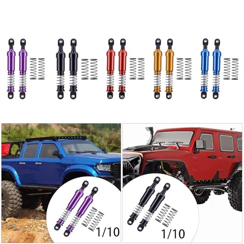 1/10 rc crawler shocks,75mm-115mm optional Big Bore Shocks with Oil Filled for LCG Cheater Rigs Capra SCX10 TRX4 Gspeed V4 Elem ent Comp Builds (Black 85mm 2pcs) - color: Black 85mm 2pcs