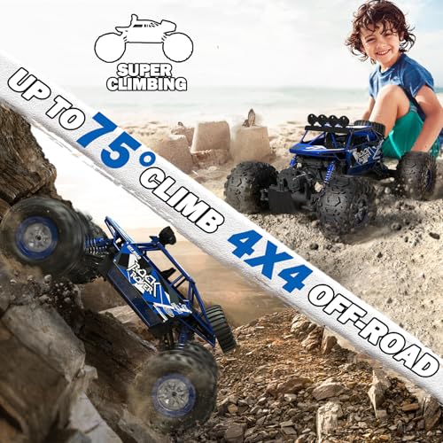 BananMelonBM 1:10 Scale Remote Control Car, 48+ KM/H High Speed Amphibious RC Monster Truck, 4WD Waterproof Off RC Road Car, 2 Batteries 80Mins Play, Toy Gift for Adults Kids Boys Girls