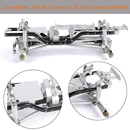 Metal Chassis Frame Assembled Kit for Axial SCX24 Deadbolt AXI90081 1/24 RC Crawler Car Upgrades (Silver) - color: Silver