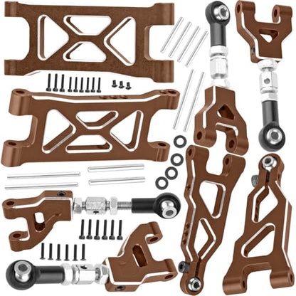 RC Suspension Arms Upgrades Parts for 1/16 Mojave Grom 223S DSC 4X4 RTR,1/16 Mojave Grom 4X4 RTR,Aluminum Front Rear Suspension A Arms Set Hops Up,Replace ARA330839+ARA330840,Bronze