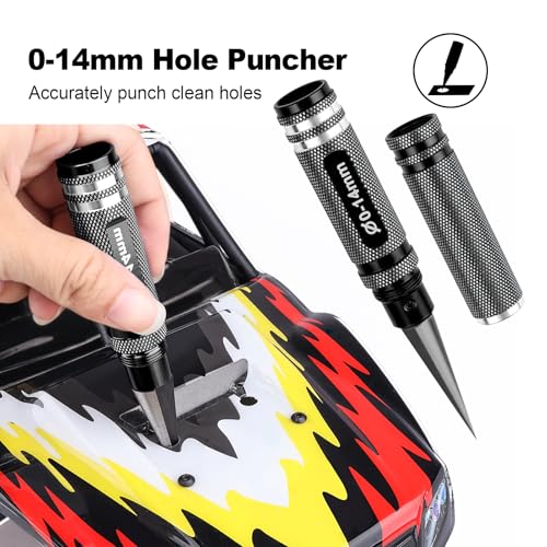 HobbyPark Steel Metal 0-14mm Hole Puncher Reamer Black for RC Tools Car Body Shell Drills