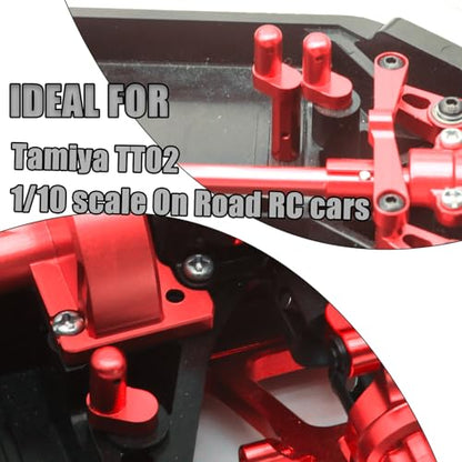 TT02 Aluminum Battery Post, 2Pcs Battery Holder Upgrade Replacement Parts Durable Battery Post for Tamiya TT02 1/10 on Road RC Car Battery Mount Upgrade Kit, TT02B Quick Release Battery Holder Red - color: Red