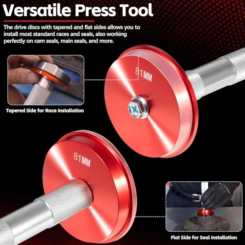 Bearing Press Kit, 43 Pieces Bearing Race and Seal Driver Set with Seal Driver and Bearing Adapters, Bearing Race Punch Set, Bearing Seal Driver Kit, Seal Driver Installer Set for Bearing Installation