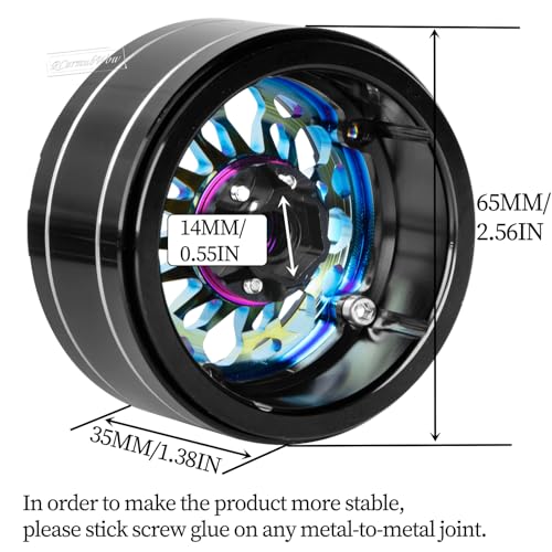 RC 2.2" Beadlock Wheels for 1/10 RC Crawler SCX10 AMG 6X6 TRX4 Red cat Gen8 Gen7 Pro,Alloy Aluminium 2.2 Beadlock RC Wheels 2.2 Beadlock RC Rims,4Packs,Rainbow