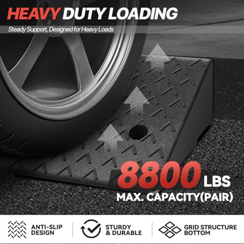Rubber Curb Ramp 5.5" Rise Height, Arrow Patterned Sidewalk Curb Ramp for Forklift Truck Bus Car SUV, Driveway Curb Ramps for Low Profile Car, Threshold Bridge Ramp for Warehouse Garage - size: 5.5" Rise Arrow