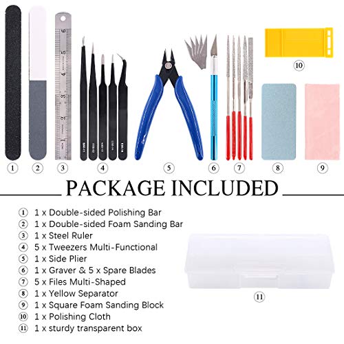 Keadic 26Pcs Modeler Basic Tools Craft Set Hobby Building Tools Kit Professional Modeler Basic Tools Craft Set for Basic Model Assembling