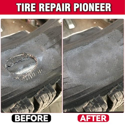 Chemical Vulcanizing Cement, Waterproof Tire Repair Glue 8.5 FL.Oz, Fast Drying Rubber Adhesive with Brush Top, Clear and Durable, Ideal for Car, Motorcycle, Bike