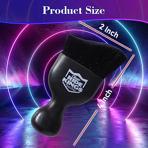 Car Interior Detailing Brush - Black | Sweeps dust from auto vents, dash & buttons. Soft bristles with cover. Ideal cleaning supply gift for men and women. - color: Black