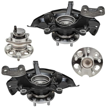Detroit Axle - FWD Steering Knuckles Kit for 04-06 Lexus RX330, 07-09 | RX350, 06-08 RX400h, 06-07 Toyota Highlander, 2 Front Steering Knuckles & Wheel Bearing Hubs 2 Rear Wheel Bearing Hubs - size: 4UW48628/Kit