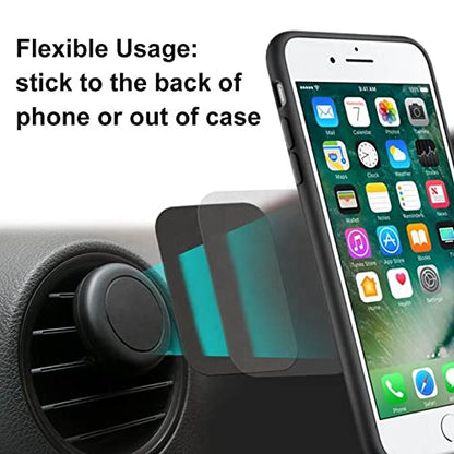 Tablet Metal Plates for Magnetic Car Mount, Wall, Magnets Kit. Replacement Set 2.4" of 12 Large Black Round Iron Discs for DIY, Crafts. 3M Adhesive Backing Steel Cell Phone Case Stickers 12 Pack - color: Round / 12 Pack