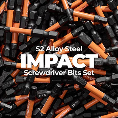 toolant 5mm Impact Hex Bit Set, 10-Piece | CNC-machined tips, S2 alloy steel body, hardened core, magnetic fastener retention, impact-driver use - size: 5mm(10pcs)