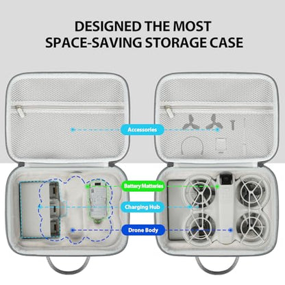 GAGITERVR N2S Neo Combo Hard Carrying Case, Travel Shoulder Bag with Soft Velvet Lining, Portable Protection for DJI Neo Drone, Up to 5 Batteries, Charging Hub & Accessories, Ideal for Trip & Storage - size: For 5 Batteries/Charging Hub