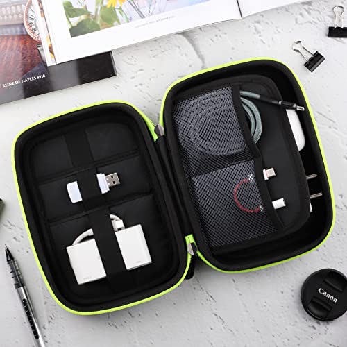 Portable Pouch For Electronic Accessories Usb Cables, Power Bank, Battery, Portable Hard Drive, Sd Memory Card, Earphones, Travel Gadgets Travel Friendly Case(Black&Green) - style: Organizer Bag
