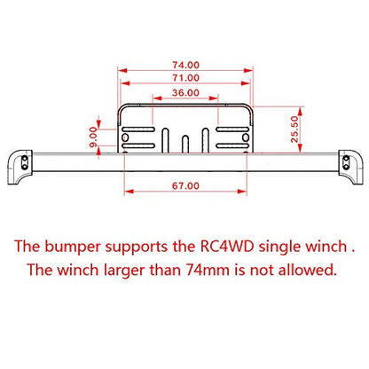 CNC Alum Front & Rear Winch Bumper Set Black For TRX-4 1/10 RC Crawler (Front & Rear)