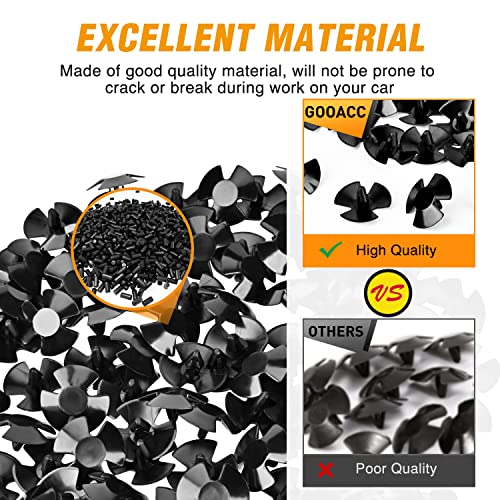GOOACC 100Pcs Hood Insulation Retainer Clips OEM Replacement -#4878883AA | Compatible with Jeep Grand Cherokee Dodge Ram Chrysler Plymouth, with 1PC Fastener Remover - color: 100Pcs Clips +Remover