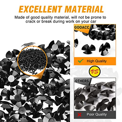 GOOACC 100Pcs Hood Insulation Retainer Clips OEM Replacement -#4878883AA | Compatible with Jeep Grand Cherokee Dodge Ram Chrysler Plymouth, with 1PC Fastener Remover - color: 100Pcs Clips +Remover