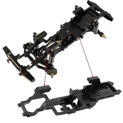 TRX4M CNC Aluminum Alloy One Body Chassis Kit Frame Girder for 1/18 RC Crawler Car TRX4-M Upgrade Parts - color: Black