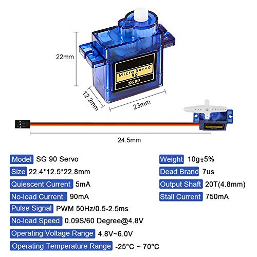 8PCS SG90 9G Micro Servo Motor Kit Mini for RC Robot Arm Helicopter Airplane Car Boat Controls Project