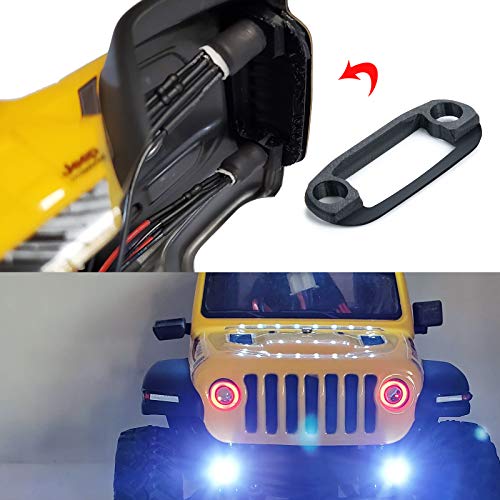 RC-Hub Front Light Lamp LED Headlight Set for 1/24 Axial SCX24 AXI90081 AXI00002 RC Crawler (Blue+White) 59mm - color: Blue+white