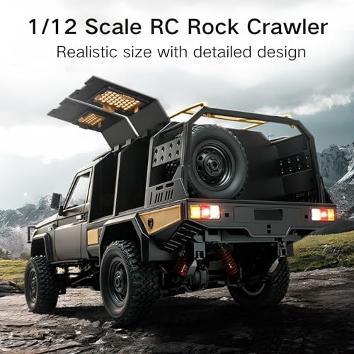 RC Rock Crawler, 2-Speed All Terrain RTR Hobby Car for Adult(Black) - color: Black