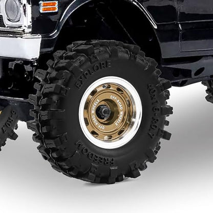 0.7" Aluminum Beadlock Wheels and Tires Set for 1/30 Axial SCX30 RC Crawler – Upgrade Parts (Bronze-296) - color: Bronze-296