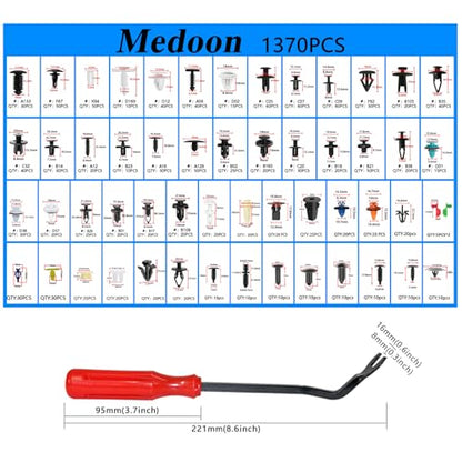 Car Retainer Clips 1501 PCS, 55 Sizes Car Panel Trim Clips Kits, Auto Push Fasteners for Ford GM Toyota Honda Chrysler BMW Benz Nissan Subaru Mazda Chevy GMC - size: 1501PCS