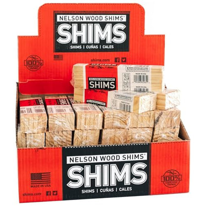 Nelson Wood Pine Shims 8" 12 Pack - Kiln Dried Wood - Case of 36 (Total 432 Shims) - style: 36-Pack