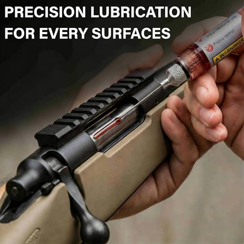 Synthetic Gun Grease Medium Viscosity High Temp (2 Bottles, 8ml Each) | High Pressure Formula, Precision Needle Applicator for Firearm Slide Rails, Bolt Carrier, Locking Surfaces