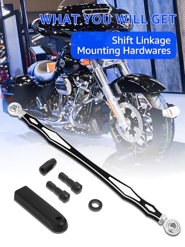 Shift Linkage Black, Shifter Linkage Compatible for Harley Davidson Road King, Street Glide, Electra Glide, Road Glide, Tri Glide, Softail 1986-2024 - color: Black