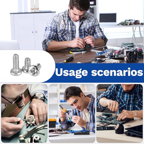 500Pcs M1.2 304 Stainless Steel Metric Micro Screws Nuts Assortment | M1.2x3/4/5/6/8mm Sizes, Phillips Pan Head, Fully Threaded Kit for Arduino, RC Models, Electronics, DIY Projects - size: M1.2x3/4/5/6/8- 500 Pcs