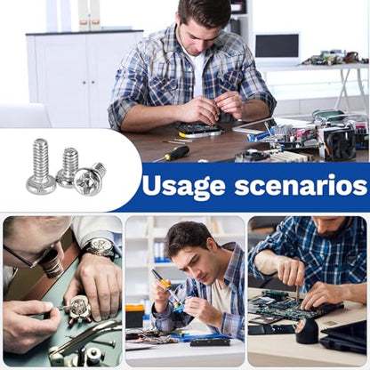 500Pcs M1.2 304 Stainless Steel Metric Micro Screws Nuts Assortment | M1.2x3/4/5/6/8mm Sizes, Phillips Pan Head, Fully Threaded Kit for Arduino, RC Models, Electronics, DIY Projects - size: M1.2x3/4/5/6/8- 500 Pcs
