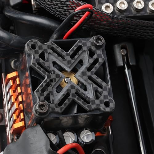 40mm×40mm Carbon Fiber RC Cooling Fan Cover - Universal Brushless Motor/ESC/Heatsink Fan Guard Shroud- Protection for RC Cars, Trucks, Drones (X Style) - style: 40mm / X Style