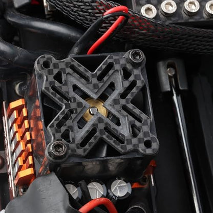 40mm×40mm Carbon Fiber RC Cooling Fan Cover - Universal Brushless Motor/ESC/Heatsink Fan Guard Shroud- Protection for RC Cars, Trucks, Drones (X Style) - style: 40mm / X Style