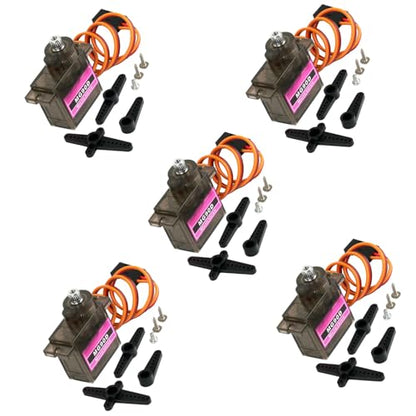 5PCS 9G Micro Digital Mini Servo Upgraded MG90D 180/270/360 Degree Power Functions Full Metal Gear Brush Motor for RC Plane Helicopter Drone Parts (360 Degree) - style: 360 Degree