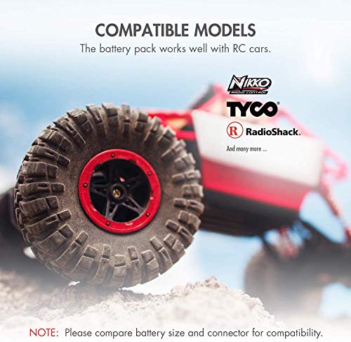 Tenergy 2Pack 9.6V Flat NiMH Battery Packs for RC Car, High Capacity 8-Cell 2000mAh Rechargeable Battery-Pack, Replacement Hobby Pack with Standard Tamiya Connectors - size: 2 Battery Packs