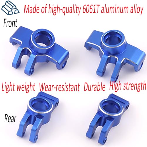Rear Hub Set Aluminium Upgrade Parts for Arrma 1/18 Granite Grom Mega 380 Brushed 4X4 Monster Truck & Typhon Grom Mega 380 Brushed 4X4 Small Scale Buggy, Rear Axle Carriers Hub Set, Blue (2PCS) - style: Rear Hub- Blue