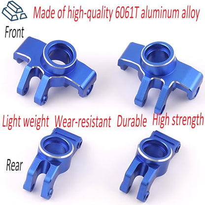 Rear Hub Set Aluminium Upgrade Parts for Arrma 1/18 Granite Grom Mega 380 Brushed 4X4 Monster Truck & Typhon Grom Mega 380 Brushed 4X4 Small Scale Buggy, Rear Axle Carriers Hub Set, Blue (2PCS) - style: Rear Hub- Blue
