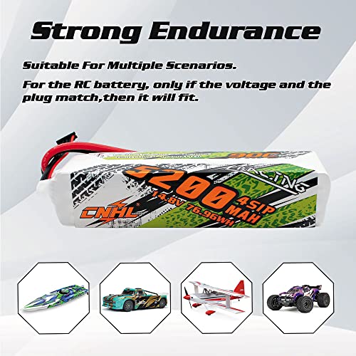 CNHL 5200mAh 4S Lipo Battery Soft Case 14.8V 90C EC5 Plug (2 Packs) | Versatile RC battery for RC cars, trucks, buggies, tanks, airplanes, heli, and remote control boats.