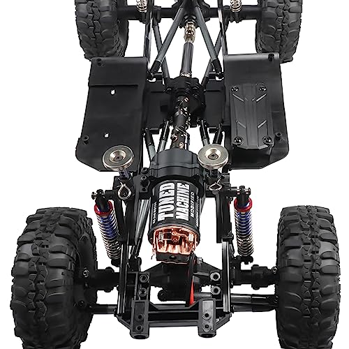 SCX10 II Planetary Gearbox Transfer Case Short Drive Shaft Skid Plate Front Motor Mount for 1/10 RC Crawler Chassis SCX10 II Upgrades Accessories (Black)