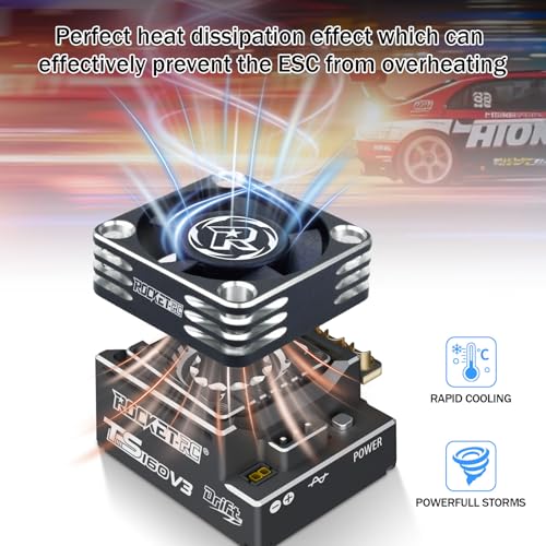 30mm RC Motor Fan 28000RPM ESC Cooling Fan for RC Car 1/8 1/10 1/12 Scale 540 550 Brushless Motor (Black Silver) - style: 30mm Black Silver