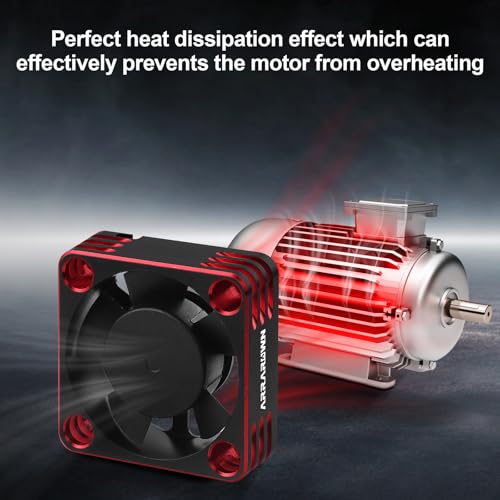 2Pack RC Car Motor Cooling Fan Heatsink 28000RPM Brushless ESC Cooling Fan | RC Cooling Fan for RC Car 1/8 1/10 540 550 Motor (Black+Red) - color: Black Red 2Pack